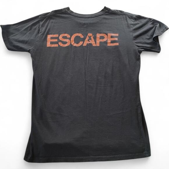Parkour Jump REACH ESCAPE Tee Orange Black Double Sided Graphic T-Shirt Grunge L - Picture 4 of 6